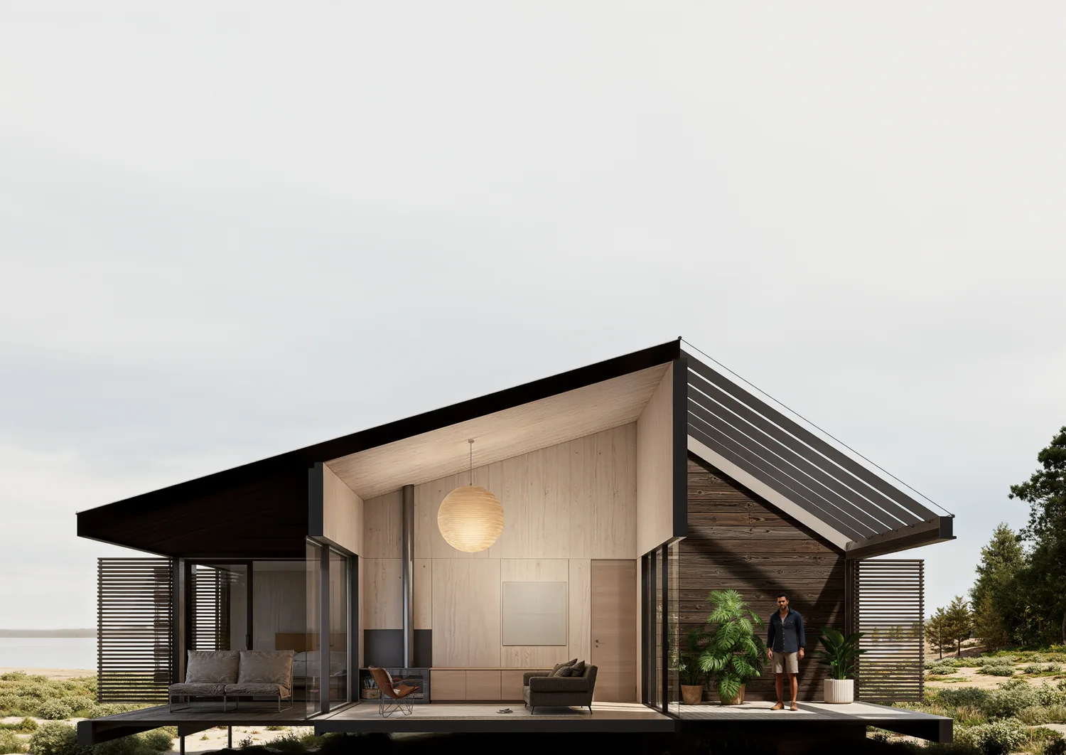 Corte fugado de la casa DÊLMOD Hangar