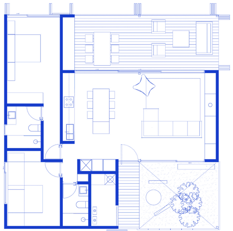 Planta arquitectónica de la Serie 90 m²