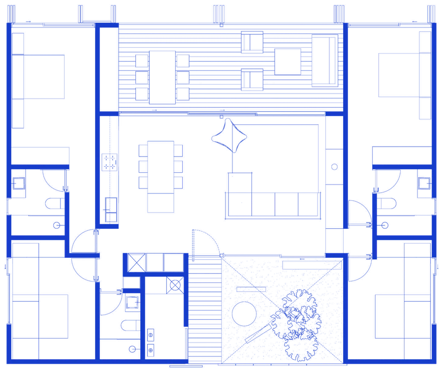 Planta arquitectónica de la Serie 120 m²